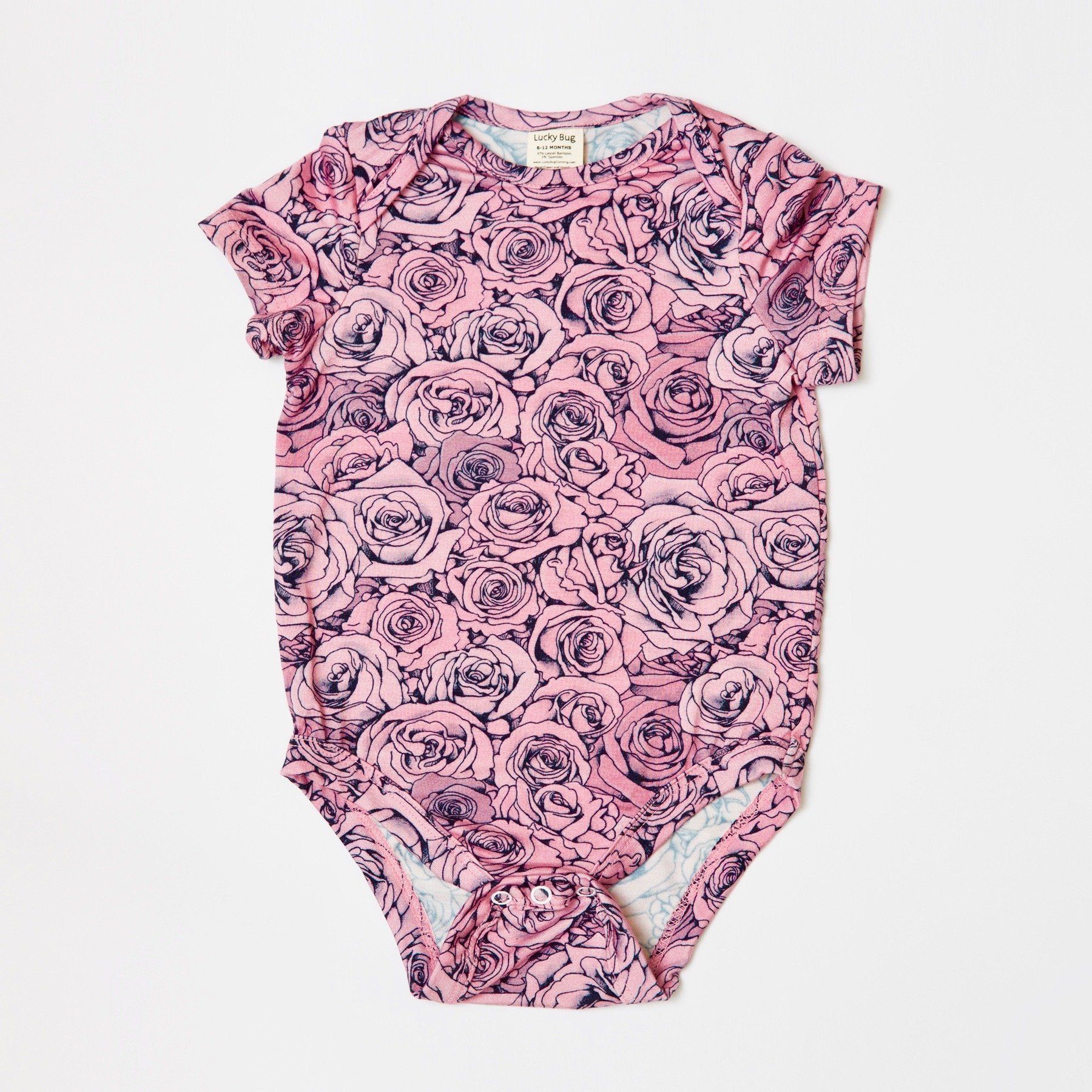 Lucky Bug Clothing Bamboo Rose Baby Onesie