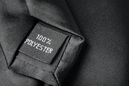 Black tie with 100% polyester tag