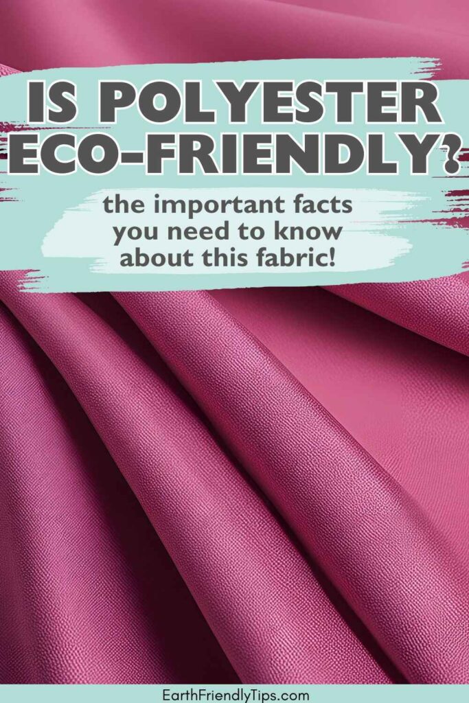 Picture of dark pink polyester fabric with text overlay Is Polyester Eco-Friendly? The Important Facts You Need to Know About This Fabric!